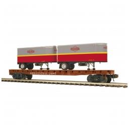 Click here to learn more about the M.T.H. Electric Trains O Flat Car w/PUP Trailers, Ohio Central #24087 (2).