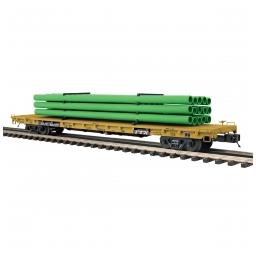 Click here to learn more about the M.T.H. Electric Trains O 60'' Flat Car w/Pipe Load, TTX #93322.
