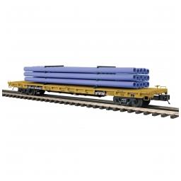 Click here to learn more about the M.T.H. Electric Trains O 60'' Flat Car w/Pipe Load, TTX #93352.