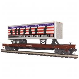 Click here to learn more about the M.T.H. Electric Trains O Flat Car w/ 40'' Trailer, NS #11254.