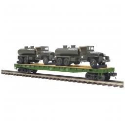 Click here to learn more about the M.T.H. Electric Trains O Flat Car w/GMC 353 6x6 Tank Truck, USARM #609330.