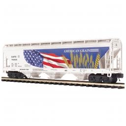 Click here to learn more about the M.T.H. Electric Trains O 3-Bay Centerflow Hopper, American Grain #76025.