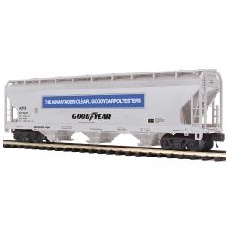 Click here to learn more about the M.T.H. Electric Trains O 3-Bay Centerflow Hopper, Goodyear Tire #56787.