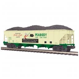 Click here to learn more about the M.T.H. Electric Trains O 4-Bay Hopper, Peabody Coal #1030.