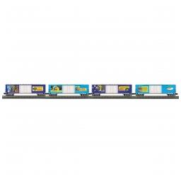 Click here to learn more about the M.T.H. Electric Trains O-27 50'' DD Plugged Box Car w/LED, Christmas (4).