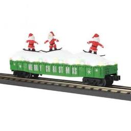 Click here to learn more about the M.T.H. Electric Trains O-27 Gondola/Green w/Christmas Light & SkiingSanta.