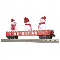 Click here to learn more about the M.T.H. Electric Trains O-27 Gondola w/LED Lighted Snowmen, Red.