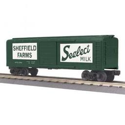 Click here to learn more about the M.T.H. Electric Trains O-27 Rounded Roof Box, Seffield Farms.
