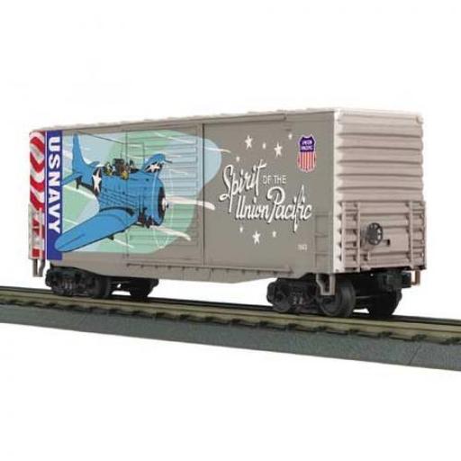 M.T.H. Electric Trains O-27 40'' High Cube Box, US Navy/Spirit of UP