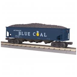 Click here to learn more about the M.T.H. Electric Trains O-27 4-Bay Hopper, Anthracite Blue Coal #358719.
