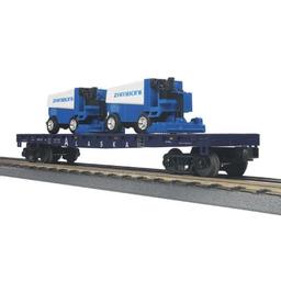 Click here to learn more about the M.T.H. Electric Trains O-27 50'' Flat w/2 Zambonis, ARR.