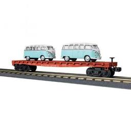 Click here to learn more about the M.T.H. Electric Trains O-27 Flat w/2 ''VW Bus, IC.