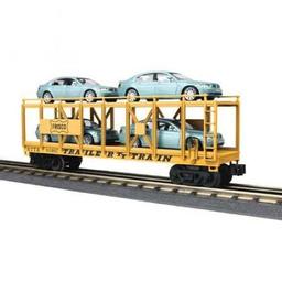 Click here to learn more about the M.T.H. Electric Trains O-27 Auto Carrier Flat w/4 BMW Sedans, Frisco.