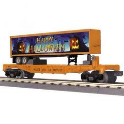 Click here to learn more about the M.T.H. Electric Trains O-27 Flat w/40'' Trailer, Halloween.