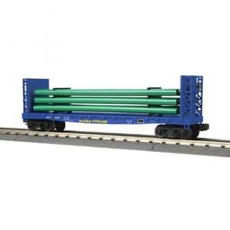 Click here to learn more about the M.T.H. Electric Trains O-27 Flat w/Load, Alaska Pipeline #50018.