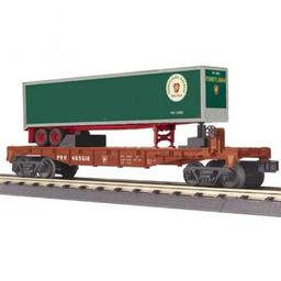 Click here to learn more about the M.T.H. Electric Trains O-27 Flat w/40'' Trailer, PRR.