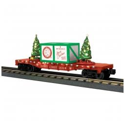 Click here to learn more about the M.T.H. Electric Trains O-27 Flat Car w/Lighted Christmas Trees, Red.