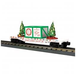 Click here to learn more about the M.T.H. Electric Trains O-27 Flat Car w/Lighted Christmas Trees, White.