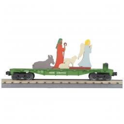 Click here to learn more about the M.T.H. Electric Trains O-27 Flat w/Lighted Scene, Shepherd/Green.