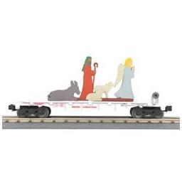 Click here to learn more about the M.T.H. Electric Trains O-27 Flat w/Lighted Scene, Shepherd/White.