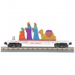 Click here to learn more about the M.T.H. Electric Trains O-27 Flat w/Lighted Scene, Wise Men/White.