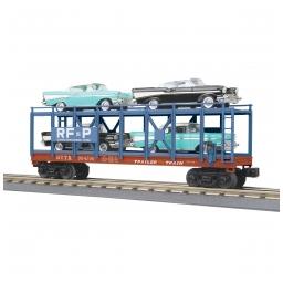 Click here to learn more about the M.T.H. Electric Trains O-27 Auto Carrier Flat Car w/4 ''57 Bel Air, RF&P.