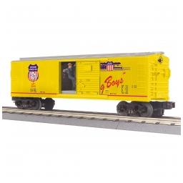 Click here to learn more about the M.T.H. Electric Trains O-27 Operating Box Car w/Signal Man, UP.