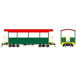 Click here to learn more about the Bachmann Industries On30 Spectrum Excursion Car, Green/Red Roof.